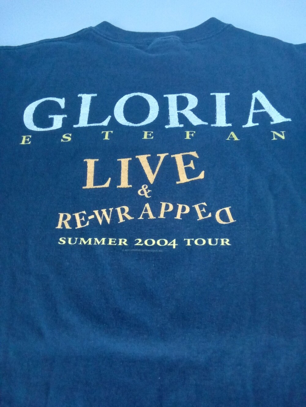 Gloria Estefan Live Tour Tee - Navy with White & Gold Print